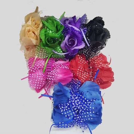 Trade Shop - 2 CLIP-CLIPS 4 BLUMEN ROSA BLUME PERLEN HAARSPANGEN -