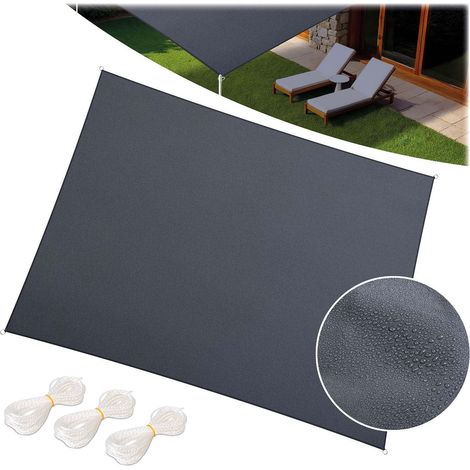 Voile dombrage rectangulaire 3x4m plonos pl 885 gris
