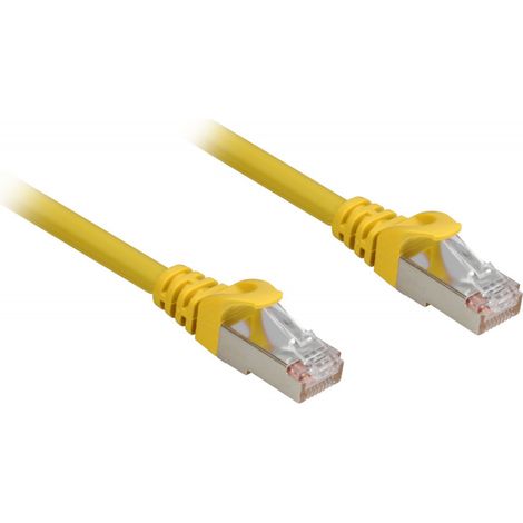 Sharkoon Patchkabel RJ45 Cat.6a SFTP, Kabel, gelb, 1 Meter, LSOH (Halogenfrei)