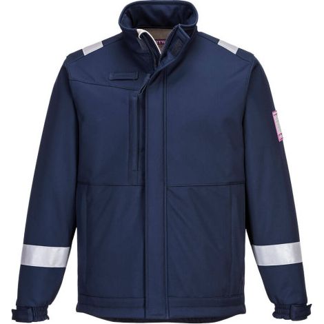 Chaqueta Softshell Modaflame: Proteccion quimica, antiestatica y antillama - Azul marino - Talla XXL
