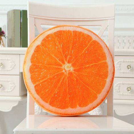 Coussin En Forme D Orange - 40 x 40 x 7 cm - En Coton Et Microfibre - Pour Canapé Fauteuil Ou Sol - 1 Pièce (1/5)
