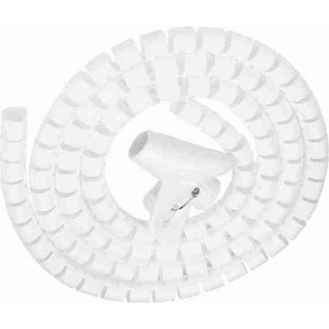 Tube D Enroulement En Spirale - 1,5 M X 16 Mm - Blanc - Pour Organisation De Câbles - 1 Piece (1/5)
