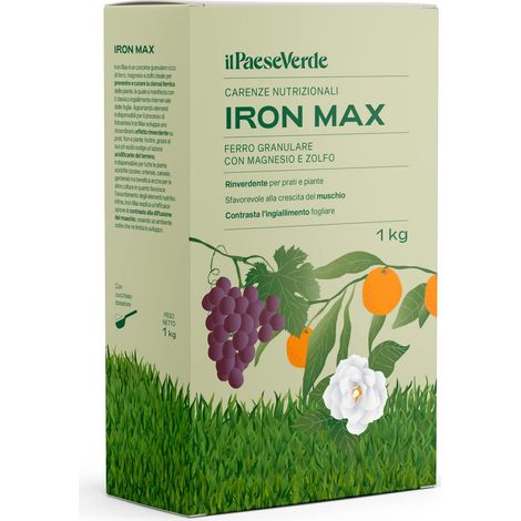 Concime granulare Iron Max 1kg – Rinverdente per prato e piante – Agribios – Contro il muschio (1/3)