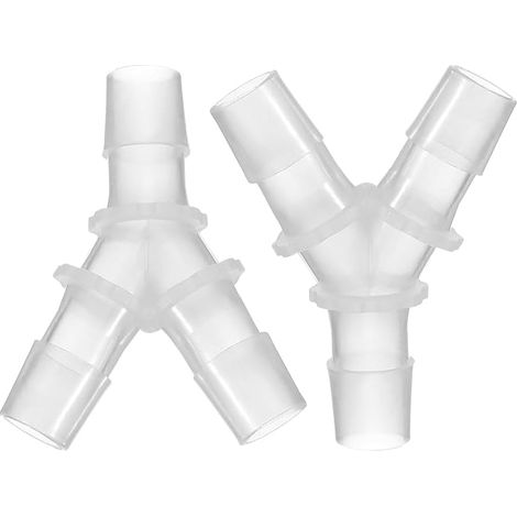 5/8" Transparent Plastic Tee Pipe Fitting 2 Pieces (1/5)