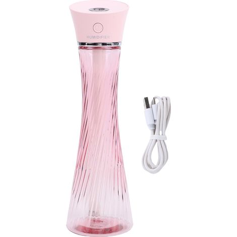 Small Desktop Humidifier 250ml Quiet Clear USB Portable Slim Cool Mist Humidifier for Indoor Office Car Pink (1/5)