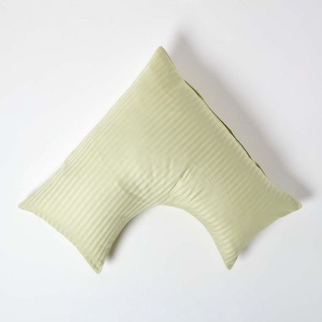 HOMESCAPES Sage Green Egyptian Cotton Super Soft V Shaped Pillowcase 330 Thread Count - Sage Green