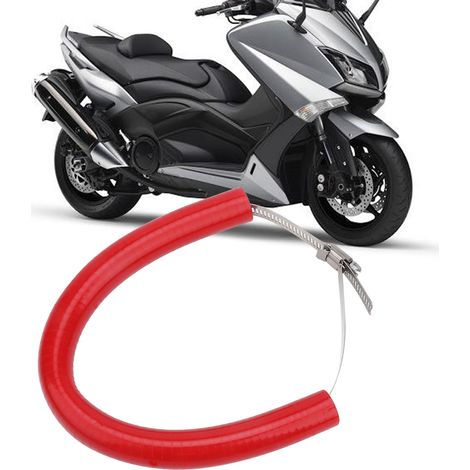 Sturzsicherung für Yamaha TMAX 530 Motorrad-Auspuffanlage, roter Befestigungsring, robustes Stabilisator-Zubehör, Auspuffschutz, kompatibel mit Rollern. (1/5)