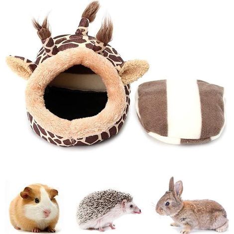 Hamster House Bed, Cotton Nest for Hamster, Bed House Cage Nest, Soft Detachable Giraffe Shape Small Animal House Bed for Hamster, Hedgehog, Guinea Pig, Chinchilla (1/5)