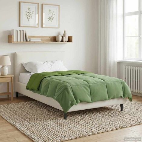 Ganzjahresbettdecke Gepolstert Grün 140 x 220 cm Mikrofaser