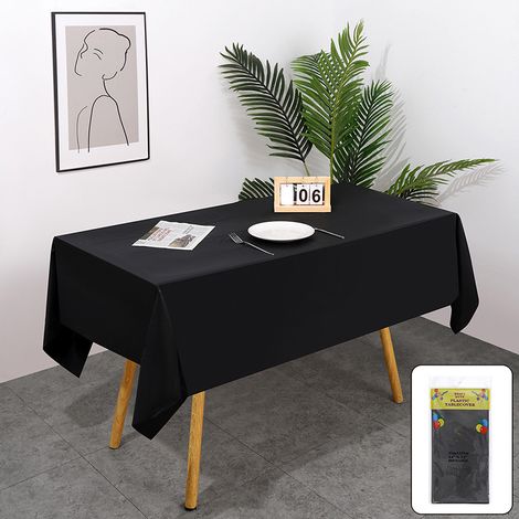 Nappes rectangulaires jetables en plastique (lot de 12) pour fêtes, événements et mariages, pour usage intérieur et extérieur, 274 x 137 cm (1/5)