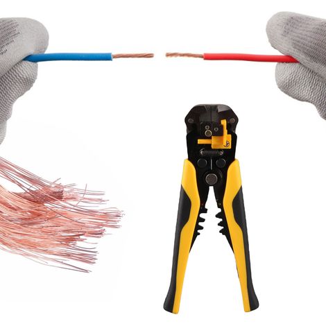 Alicates multifunción HS-D1 para pelar, crimpar y cortar cables (0,2–6,0 mm², 10–24 AWG) – carbono y plástico – 358 g (1/5)