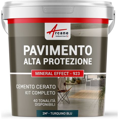Microcemento per pavimenti interni: alta protezione - 2 m² (in 2 strati) Blu Turchino - ARCANE INDUSTRIES