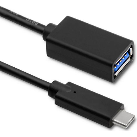 Cable USB 3.1 Tipo C Macho Qoltec Cable USB 3.0 Tipo A Hembra 0,25 m (1/5)