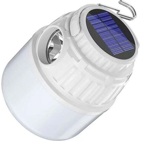 Realky LED-Campinglaterne, wiederaufladbare Solar-Campinglampe mit Typ-C-Anschluss, 4 Helligkeitsstufen, tragbare wasserdichte Campinglampe für Camping, Angeln, Wandern und Notfälle [Energieklasse A++