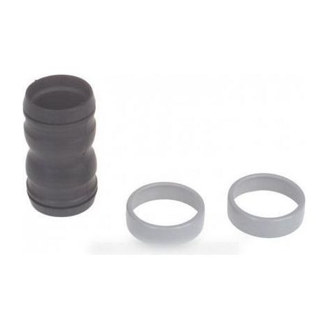 Raccord caoutchouc noir + 2 bagues grises pour Aspirateur NILFISK ADVANCE 22344400