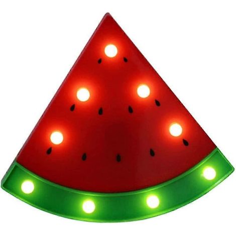 Lampe de chevet, veilleuse LED en forme de pastèque pour chambre d'enfant, fonctionne à piles, idéale pour offrir. (1/5)
