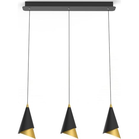 Italux Raalto - Colgante colgante LED moderno Negro, Dorado, Blanco cálido 3000K 588lm (1/2)