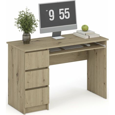 Mesa de oficina Houston 1949, Roble Artisan, Con un estante para teclado, Con cajones, Número de puertas: 0, Número de cajones: 0, 77x120x50cm