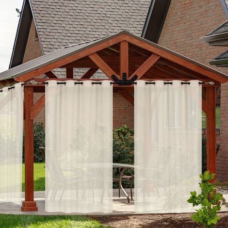 Tenda trasparente impermeabile beige per esterni, patio e finestre interne, 132x244 cm (1/5)