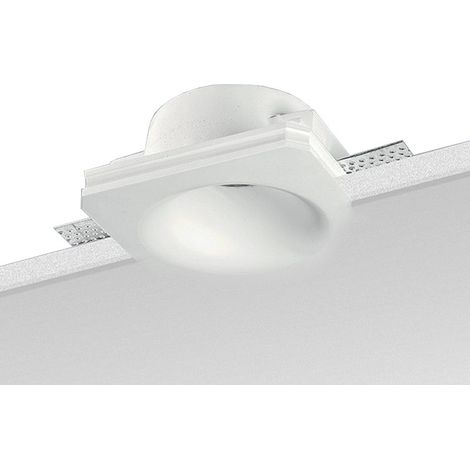 Nobile italia incasso tondo a scomparsa totale installazione in soffitto di cartongesso corpo gesso tondo gu10 gu5,3 9095 (1/4)