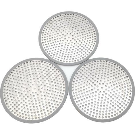 Pack de trois Filtre pour bonde de douche, Grille de douche en acier inoxydable, Gris (1/5)