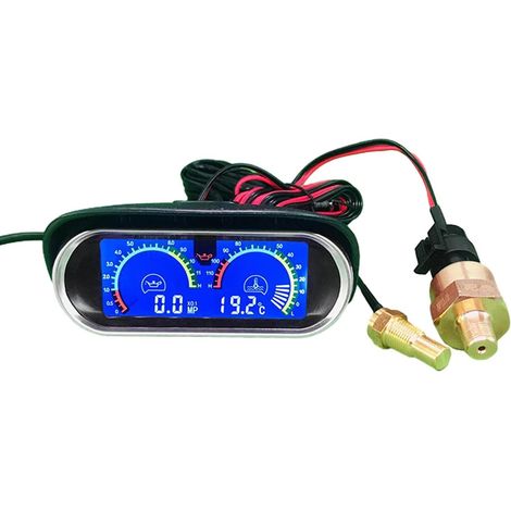 Température de l'eau du compteur de voiture, jauge 2 en 1 automobile Modification des camions horizontaux en ajoutant des jauges de température d'eau, de tension et de pression (1/5)