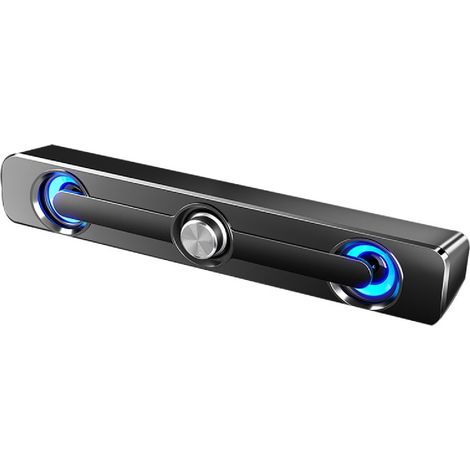 Soundbar - 3D Surround Sound - Bassversterking - Voor Pc Laptop Telefoon - Compact Ultradun Ontwerp - Zwart - 1 Stuks (1/5)