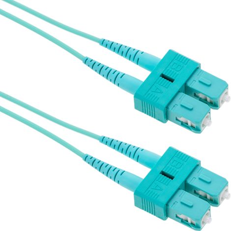 BeMatik - Cable OM3 de fibra óptica SC a SC multimodo duplex 50/125 de 1m