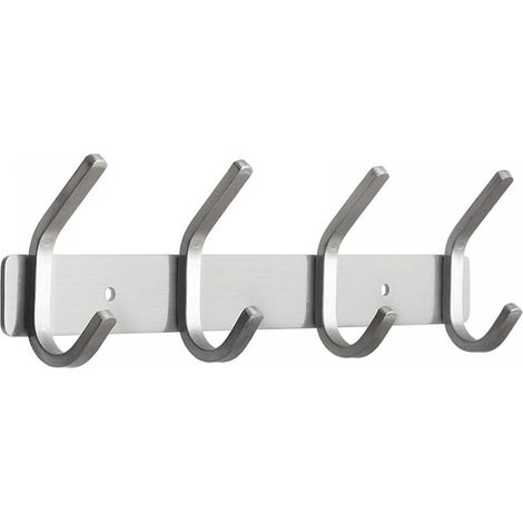 Wandgarderobenhaken Wandgarderobe 4 Haken Wandmontierter Handtuchhalter aus gebürstetem SUS 304-Edelstahl für Schlafzimmer, Badezimmer, Küchen (1/5)