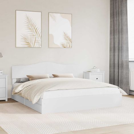 Storage Bed with Drawer White 180 x 200 cm Engineered Wood vidaXL (1/5)
