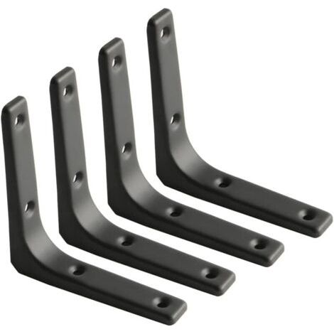 4-teilige Wandregalhalterung, mattschwarze Metallhalterung, Metallregalstütze für Küchendekor, Hochleistungshalterung, 100 mm 100 mm - Wandregal FLITI