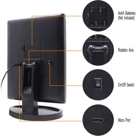 Miroir Grossissant Triptyque avec 21pcs LED,Miroir Lumineux 3X/2X avec Ecran Tactile, Alimentation Double,Rotation Réglable à 180° (1/4)