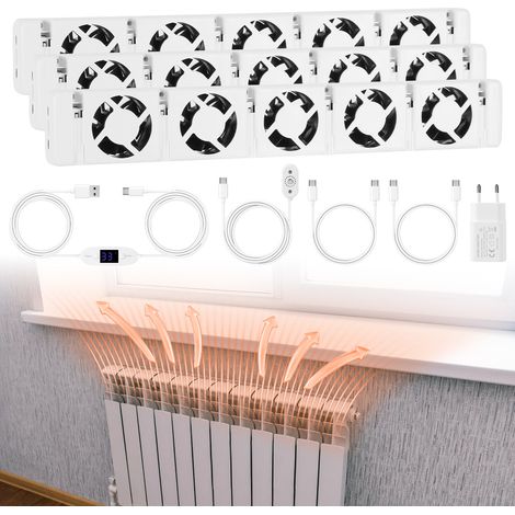 TolleTour Amplificador de calefacción, juego triple Cinco orificios de ventilación - Temperatura regulable Adecuado para una longitud de 200-300 cm Ventilador de radiador (1/5)