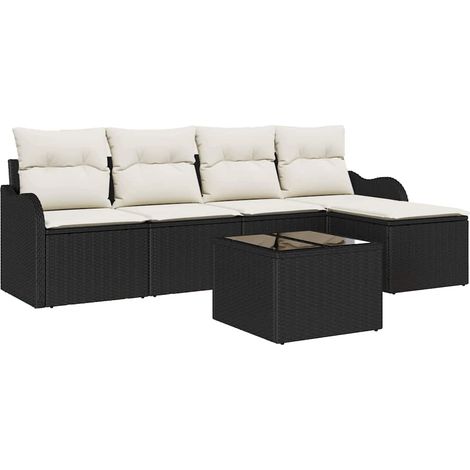 Maison Exclusive - Gartensofa-set mit Speicher 6 pcs Braun Poly-R