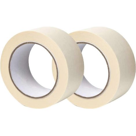Lot de ruban de masquage extra-large de qualité supérieure, 20 m x 50 mm (2") - ruban de peinture et de décoration de haute qualité - 2 rouleaux (1/5)