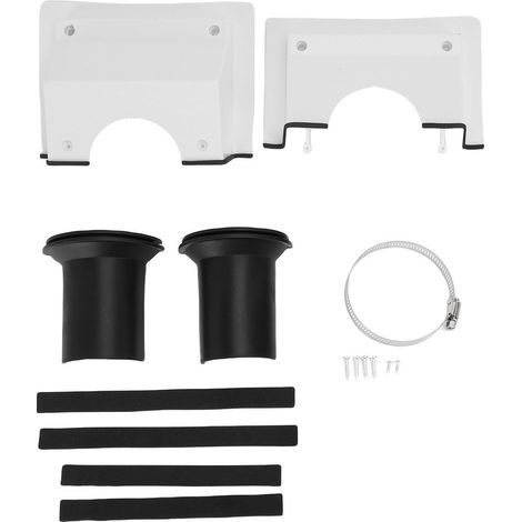 Kit Couverture Ligne Pénétration Murale CVC Blanc – Plastique Fendu AC avec Joint Souple pour Climatiseur Intérieur Extérieur (1/5)