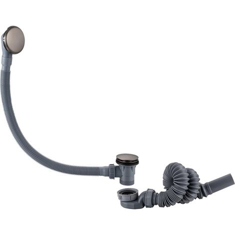 Fortifura Calvi Combinaison vidage baignoire avec bonde clic clac Gunmetal brossé (1/5)