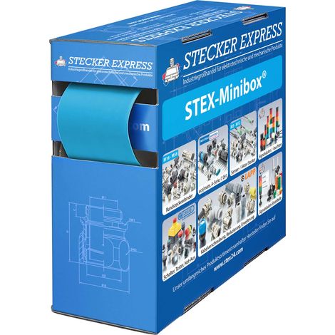 STEX24 Schrumpfschlauch 2:1, Minibox mit 1,9m, blau 32,0/16,0mm, 1 1/4 Zoll, WSB2 Schrumpftemperatur mind. 110°C, vollständig bei mind. 120°C - 1 Stück (1/2)