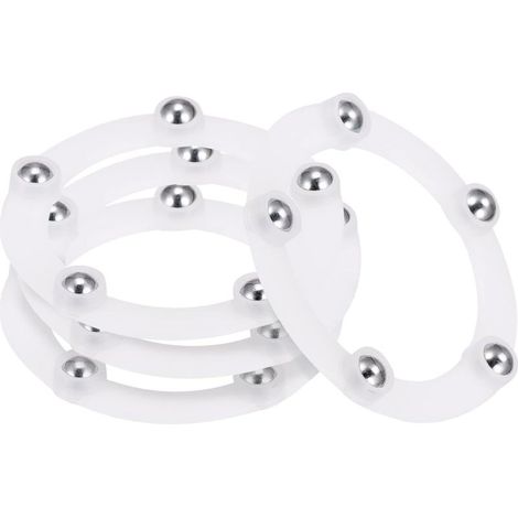 Set di 4 staffe girevoli, diametro 5,1 cm, con cuscinetti a sfera in acciaio, piatto girevole ad anello Lazy Susan per mobili angolari da cucina, anello bianco (1/5)