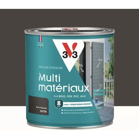 Peinture extérieure V33 Multi-matériaux Satin Brun havane 0,5 L (1/3)