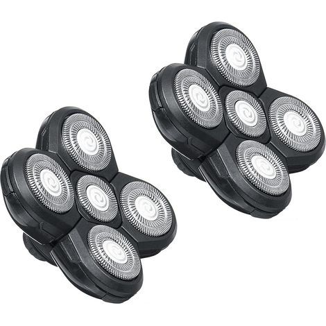 5-Klingen-Scherköpfe (2er-Pack) – Ersatzköpfe für Elektrorasierer – Rasieraufsatz für Kopf und Gesicht – Nicht kompatibel mit Rotationsrasierern von Remington und Skull Shaver (1/5)