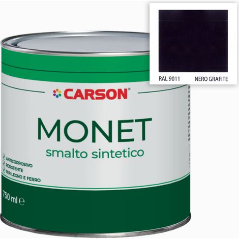 Carson Monet Smalto sintetico anticorrosivo Esterno Interno Vari Colori 750 ML RAL 9011 NERO LUCIDO (1/3)