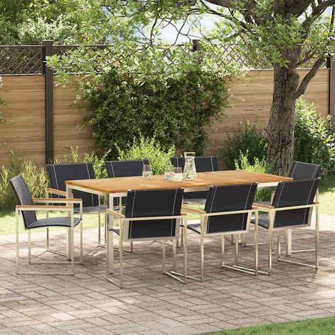 Garten-Ess-Set 9 pcs Massives Akazienholz vidaXL (1/5)