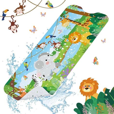 Tapis de Bain Antiderapant Enfant Animaux de la Jungle 100 X 40 cm (1/4)