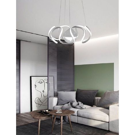 TrAdE Shop Traesio - Lampadario A Sospensione 78 Watt Led Spirale 2.0 Bianco Luce Fredda 6500k Lp-11b - (1/2)