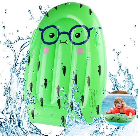 Planche de surf gonflable, matelas pneumatique, planche de surf enfant, planche de surf gonflable avec poignées, pour enfants de 3 à 14 ans, 85 x 62 cm, Kiwi (1/4)