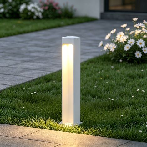 Mai & Mai Lampione da Giardino 3000K, Luminoso da Giardino IP65 Paletti Esterni Led 6X6X40cm in Alluminio per Giardini, Parchi, Aree Residenziali e Ingressi BaldersLights, Sabbia bianco