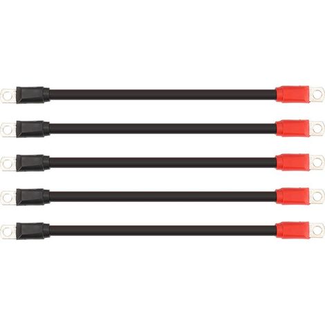 5-adriges Golf-Batterieset, verzinntes Kupfer, 4 AWG, 36 cm, Sechskantanschlüsse, 36 V 48 V, flexibles PVC, rot/schwarz, hohe Leitfähigkeit (1/5)