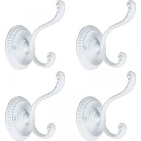ganci appendiabiti da parete per accappatoi e asciugamani, ganci per porte di bagno e cucina, in lega di zinco con viti, colore bianco