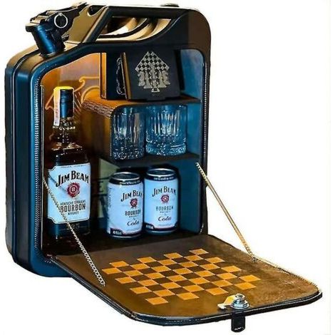 Cadeau Noël : mini-bar en pot verre – noir, ensemble bar (1/5)